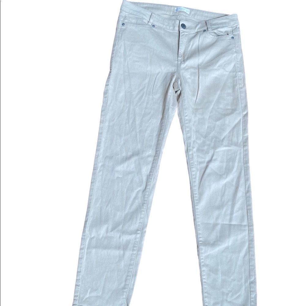 J Jill Straight Fit Slim Boyfriend Pants Khaki Size 8